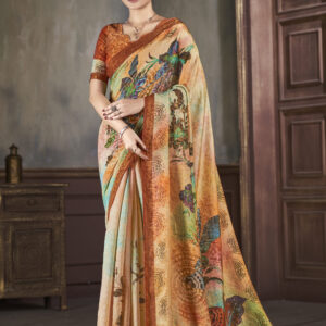 Silk Jacquard Zari Saree (6.30m) + Digital Print Blouse