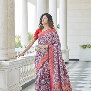 Purple Zari Work Patola Weaving Silk Saree