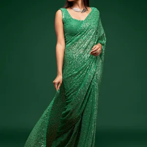 Party Wear Georgette Sequence Work Saree